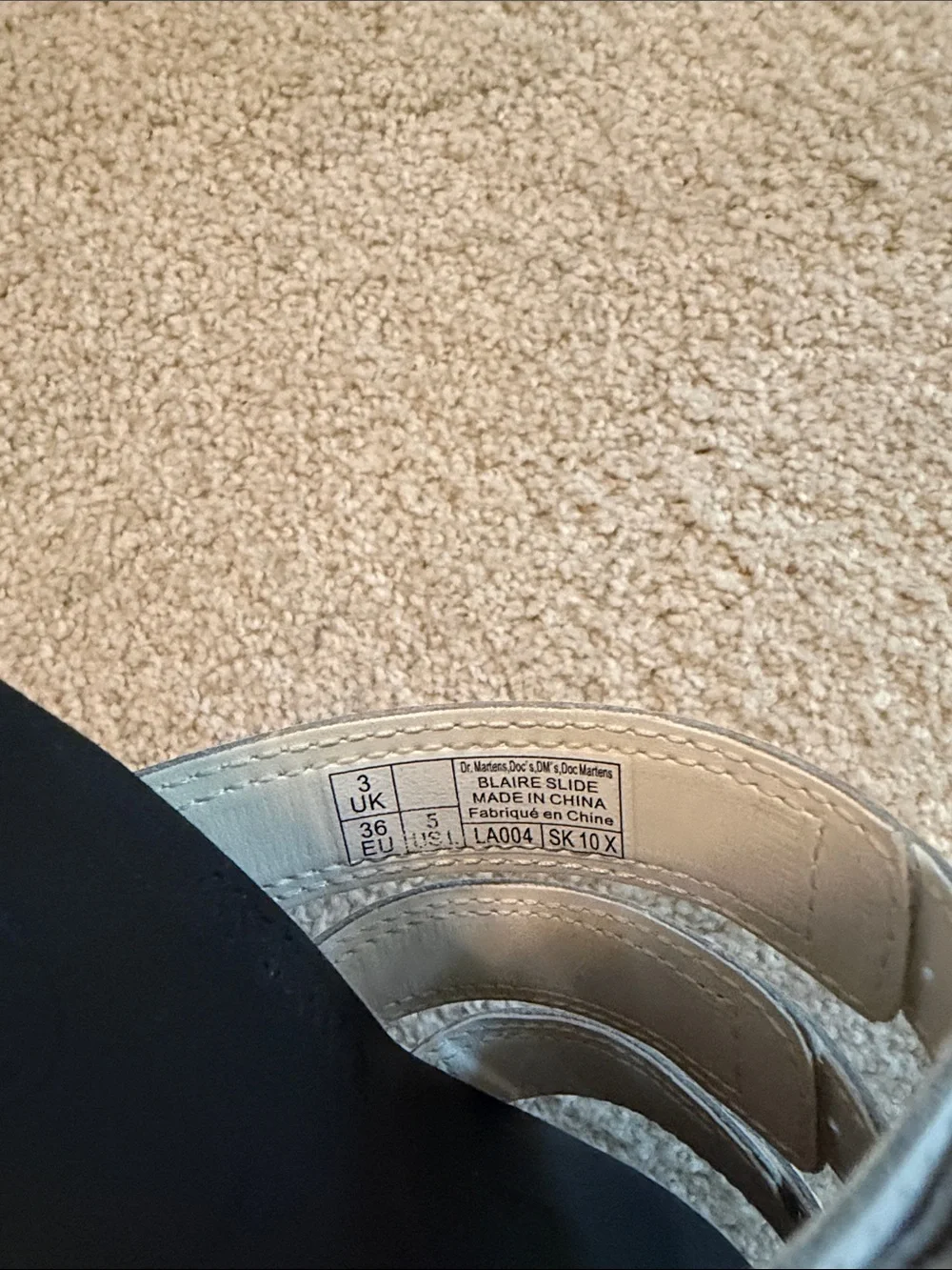Dr. Martens White Triple-Strap Slide Sandals with Yellow Stitching